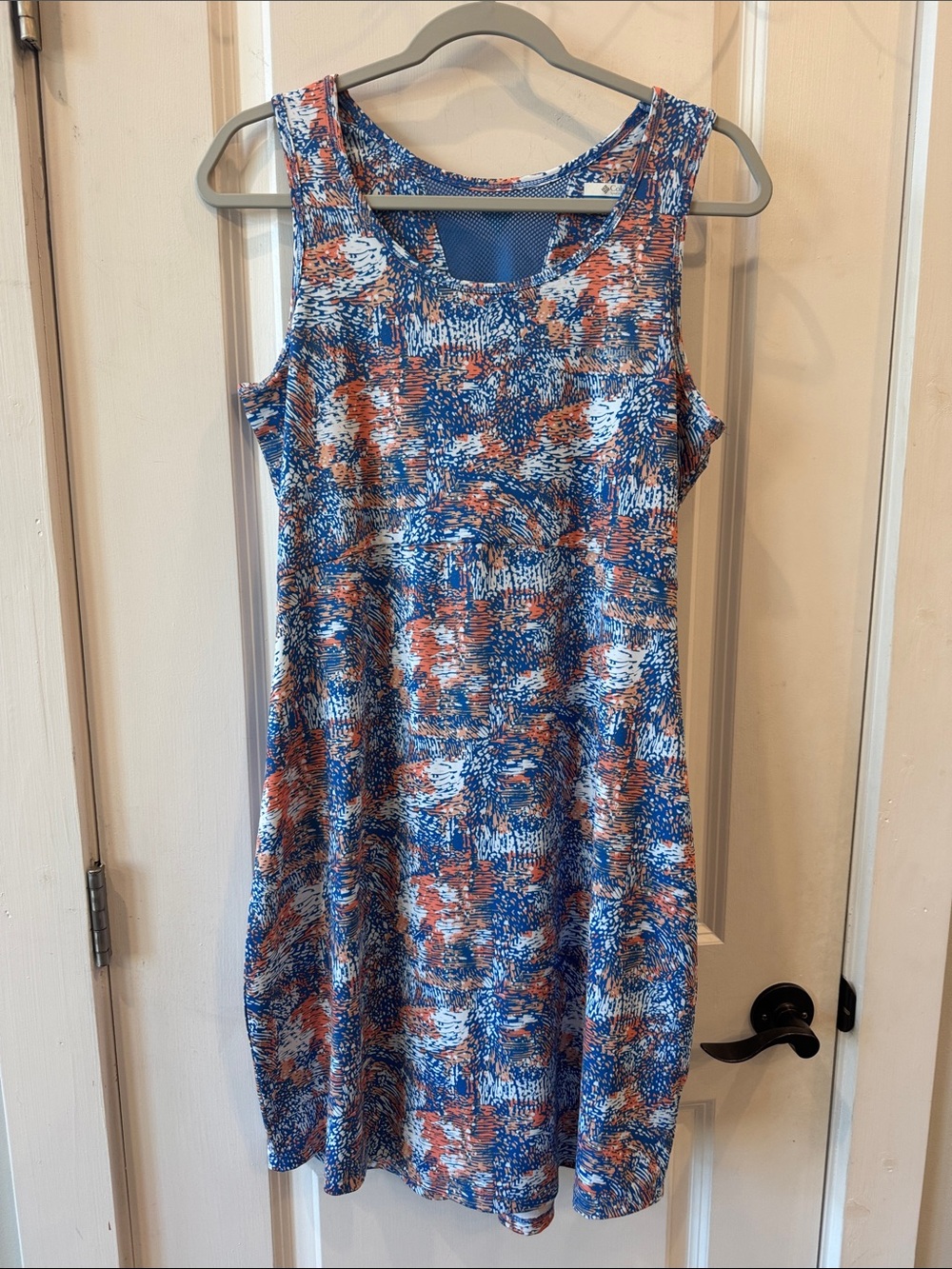 Columbia PFG Freezer III Dress sleeveless activewear dress blue coral abstract